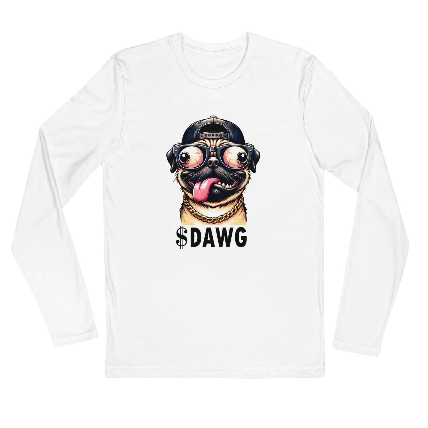 OG $DAWG Black Logo Long Sleeve Fitted Crew