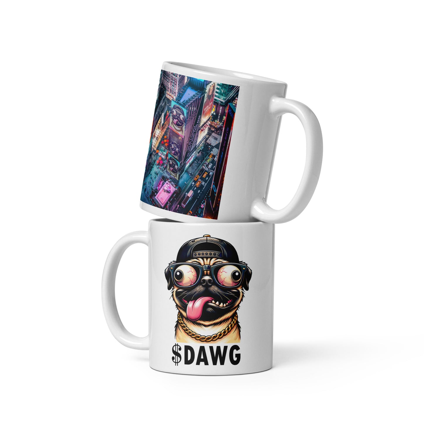 Times Square $DAWG White mug