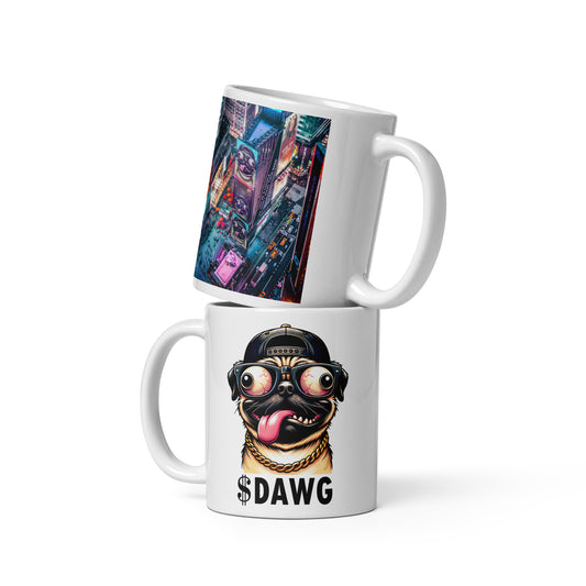 Times Square $DAWG White mug