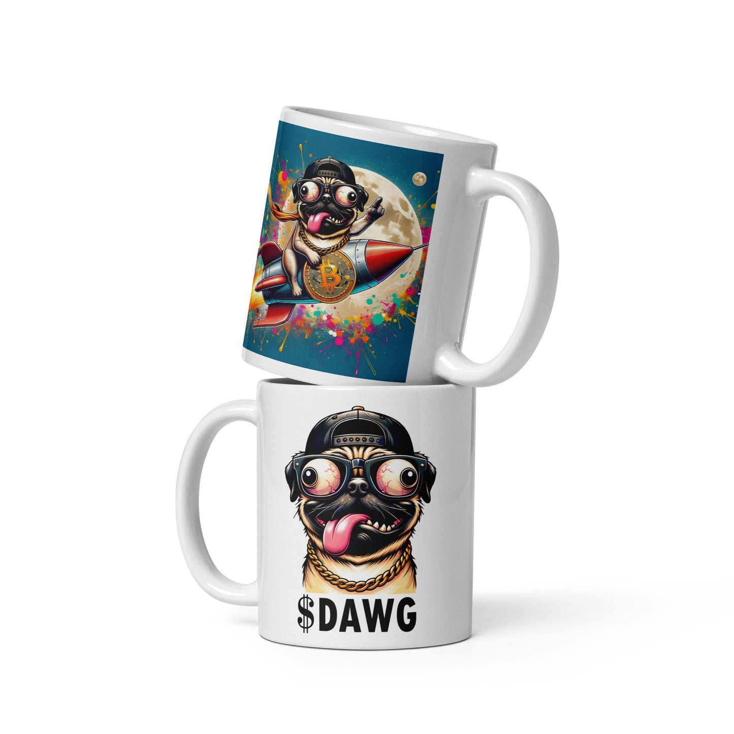 Rocket v1 $DAWG White mug